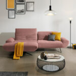 HOEKSTOELSET, antiek roze pluche materiaal thumbnail 2