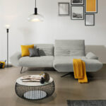 HOEKSTOELSET, lichtgrijs pluchemateriaal thumbnail 2