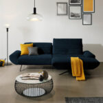 HOEKSTOELSET, pluche materiaal donkerblauw thumbnail 2