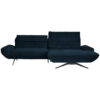 HOEKSTOELSET, pluche materiaal donkerblauw