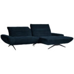 HOEKSTOELSET, pluche materiaal donkerblauw thumbnail 4