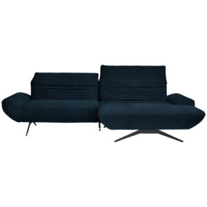 HOEKSTOELSET, pluche materiaal donkerblauw