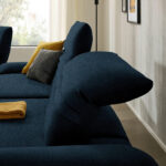 HOEKSTOELSET, pluche materiaal donkerblauw thumbnail 5