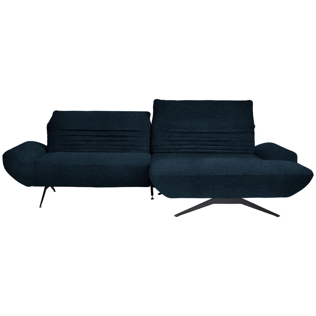 HOEKSTOELSET, pluche materiaal donkerblauw