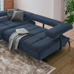 HOEKSTOELSET, donkerblauwe stof thumbnail 5