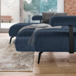 HOEKSTOELSET, donkerblauwe stof thumbnail 6