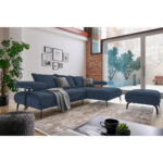 HOEKSTOELSET, donkerblauwe stof thumbnail 2