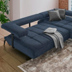 HOEKSTOELSET, donkerblauwe stof thumbnail 4