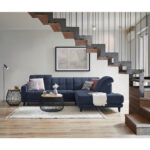 HOEKSTOELSET, donkerblauwe stof thumbnail 2
