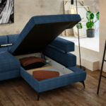 HOEKSTOELENSET, donkerblauw chenille thumbnail 6