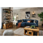 HOEKSTOELENSET, donkerblauw chenille thumbnail 2