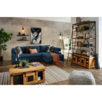 HOEKSTOELENSET, donkerblauw chenille thumbnail 2