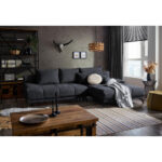 HOEKSTOELENSET, donkerblauw chenille thumbnail 2