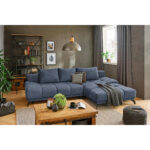 HOEKSTOELENSET, donkerblauw chenille thumbnail 2