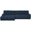 HOEKSTOELSET, donkerblauwe stof