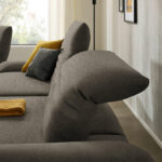 HOEKSTOELSET, donkerbruin pluchemateriaal thumbnail 6