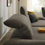 HOEKSTOELSET, donkerbruin pluchemateriaal thumbnail 4
