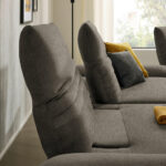 HOEKSTOELSET, donkerbruin pluchemateriaal thumbnail 6
