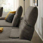 HOEKSTOELSET, donkerbruin pluchemateriaal thumbnail 4