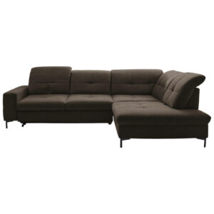 HOEKSTOELENSET, donkerbruin chenille
