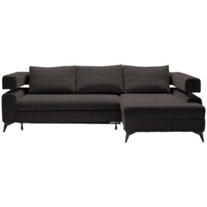 HOEKSTOELENSET, donkerbruin chenille