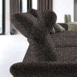 HOEKZITSET, chenille, gladde stof donkergroen, grijsbruin thumbnail 5