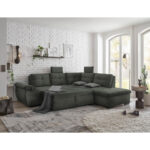 HOEKSTOELENSET, donkergroen microvelours thumbnail 4