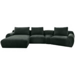 HOEKSTOELENSET, donkergroen chenille thumbnail 1
