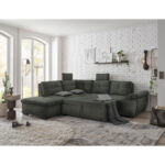 HOEKSTOELENSET, donkergroen microvelours thumbnail 4