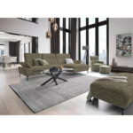 HOEKSTOELSET, chenille, gladde groene stof thumbnail 2