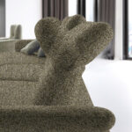 HOEKSTOELSET, chenille, gladde groene stof thumbnail 5