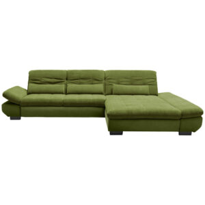 HOEKSTOELSET, gladde groene stof