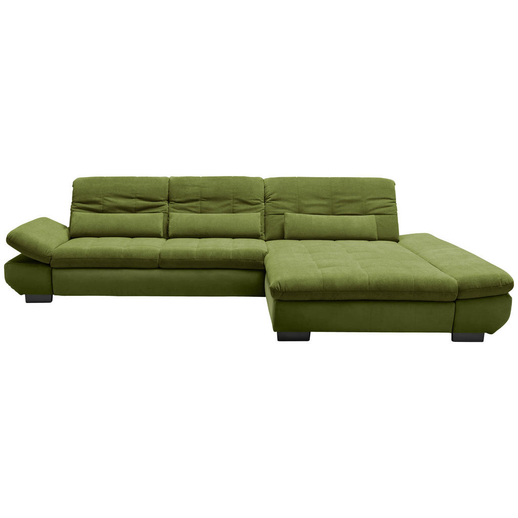 HOEKSTOELSET, gladde groene stof