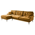 HOEKSTOELENSET, mosterdgeel fluweel thumbnail 2