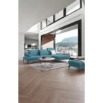 HOEKSTOELSET, gladde blauwe stof thumbnail 2