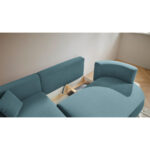HOEKSTOELSET, stof blauw thumbnail 3