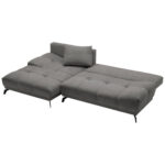HOEKSTOELENSET, chenilleblauw, bruin thumbnail 4