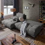 HOEKSTOELENSET, chenilleblauw, bruin thumbnail 7