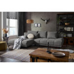 HOEKSTOELENSET, chenilleblauw, bruin thumbnail 2