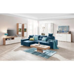 HOEKSTOELSET, gladde blauwe stof thumbnail 2