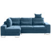 HOEKSTOELSET, gladde blauwe stof