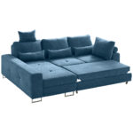 HOEKSTOELSET, gladde blauwe stof thumbnail 6