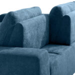 HOEKSTOELSET, gladde blauwe stof thumbnail 7