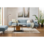 HOEKSTOELSET, pastelblauwe chenille thumbnail 2