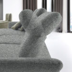 HOEKSTOELSET, chenille, gladde pastelblauwe stof thumbnail 5