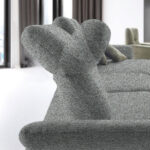 HOEKSTOELSET, chenille, gladde pastelblauwe stof thumbnail 6
