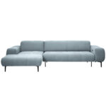 HOEKSTOELSET, pastelblauwe chenille thumbnail 1