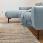 HOEKSTOELSET, pastelblauwe chenille thumbnail 3