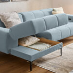 HOEKSTOELSET, pastelblauwe chenille thumbnail 4