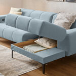 HOEKSTOELSET, pastelblauwe chenille thumbnail 4